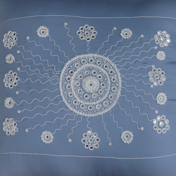 Blue Chakra Hand Embroidered Cushion