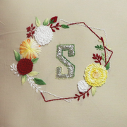 Hexa Flora Hand Embroidered Cushion