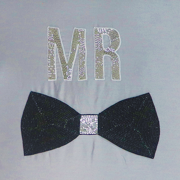 Mr. Hand Embroidered Cushion