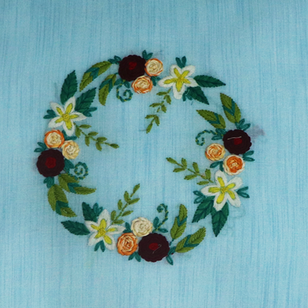Emblem Hand Embroidered Cushion