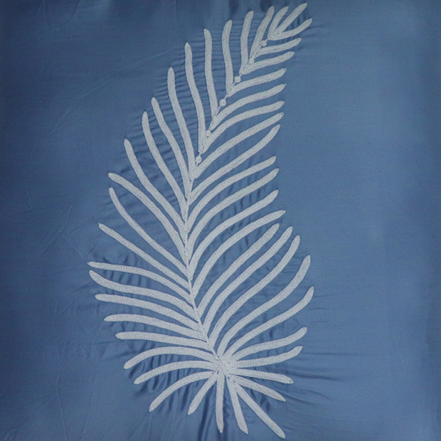 Leaf Hand Embroidered Cushion